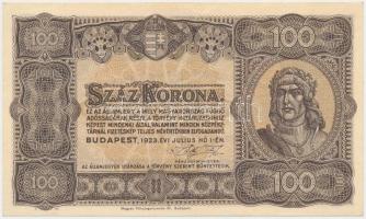 1923. 100K "Magyar Pénzjegynyomda Rt. Budapest" T:I,I-