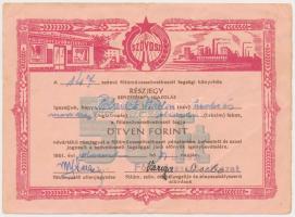 Diósd 1951. 50Ft "SZÖVOSZ" Földművelésszövetkezeti részjegy T:III