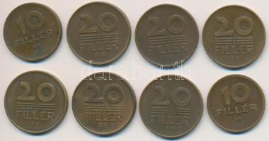 1946-1947. 10f Br (2x) + 20f Br (6x) T:2,2-