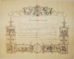 1891 Dekoratív katonai végelbocsátó levél