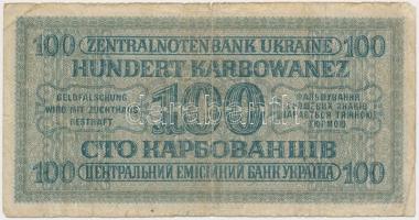 Ukrajna / Német megszállás 1942. 100K T:III-
Ukraine / German occupation 1942. 100 Karbowanez C:VG