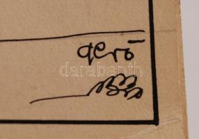 Gerő Sándor (1904-1977): Szomszéd Balázs és a virágtolvaj. Szomszéd Balázs locsolja a kertet. Tus, p...