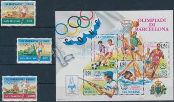 1991-1992 Summer Olympics set + block, 1991-1992 Nyári olimpia sor + blokk
