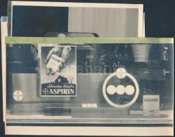 cca 1940-1950 "Minden házba Aspirin" Bayer reklámfotók, 3 db, 17x19 és 14x24 cm közötti méretekben