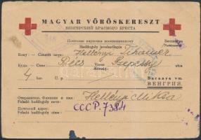 1947 Magyar Vöröskereszt Hadifogoly levelezőlap, megírt, 11x15cm