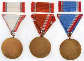 ~1970. "A Haza Fegyveres Szolgálatában" (3xklf) 15, 20 és 25 év, zománcozott fém kitünteté...