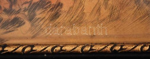 Benyovszky István (1898-1969): Csikós. Színezett rézkarc, papír, kis szakadással, körbevágva, jelzet...