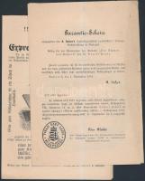 cca 1881 Salzer reklám nyomtatvány órákról és varrógépről, gót betűs német, 2x4oldal, 21x15cm