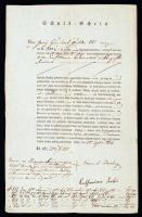 1874 Adóslevél német nyelven, Schuld Schein,jó állapotban, 36x23cm