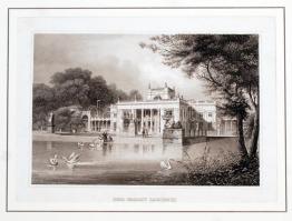 cca 1840 Varsó acélmetszet paszpartuban / Warsaw steel engraving 28x25 cm