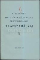 1927 A Budapesti helyi érdekű vasutak részvénytársaság alapszabályai. Szép állapotban. pp.:28, 23x15cm