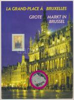 Belgium DN &quot;Grand-Place&quot; fém emlékérem bélyeggel és képes ismertetővel T:PP Belgium ND &quot;Grand-Place&quot; metal medal with stamp and information C:PP