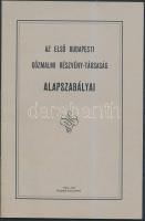 1933 Az első Budapesti Gőzmalmi Részvény-Társaság alapszabályai. Szép állapotban. pp.:32, 22x14cm