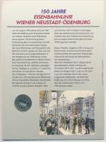 Ausztria 1997. "150 éves a Sopron-Bécsújhelyi vasút" fém emlékérem bélyeggel és képes isme...
