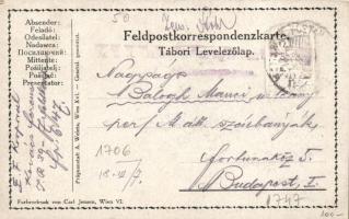 1915 Isonzo Armee / WWI military memorial card, floral Emb. 1915 Isonzo Armee, I. világháborús emlék...