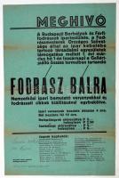 cca 1930-40 Meghívó fodrász bálra, plakát, papír, 44x30cm