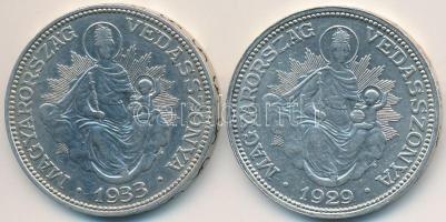 1929-1933. 2P Ag "Madonna" (2x) T:2,2- Adamo P7