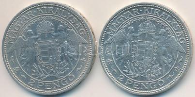 1929-1933. 2P Ag "Madonna" (2x) T:2,2-
Adamo P7