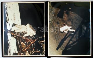 cca 1975 Man on the Moon. Ember a holdon, speciaális kiadású mappa, nagyméretű képekkel 6 db, kissé megviselt gerincű mappában 34x40 cm