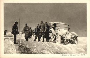 Az Érdekes Újság kiadása: Jelenet a kárpáti harcokból / Carpathians, winter, soldiers, automobile