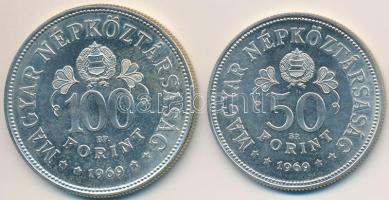 1969. 50Ft Ag + 100Ft Ag "Tanácsköztársaság" pár T:2