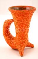 Iparművészi Vállalatos Gorka váza, mázas kerámia, jelzett, hibátlan, m:16,5 cm