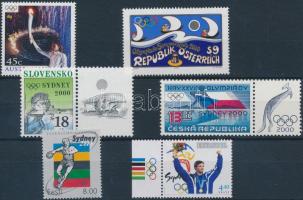 Olympics 6 diff countries 6 diff stamps with margin stamps, Olimpia motívum tétel 6 klf ország 6 klf önálló érték, közte ívszéli bélyegek