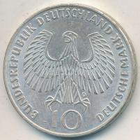 NSZK 1972D 10M Ag "Olimpia-München / Olimpiai Láng" T:2  FRG 1972D 10 Mark Ag "Olympic Games Munich / Olympic Flame" C:XF