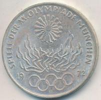 NSZK 1972D 10M Ag "Olimpia-München / Olimpiai Láng" T:2 
FRG 1972D 10 Mark Ag "Olymp...
