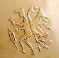 Régi réz kávédaráló alján címerrel, jó állapotban, m:19 cm