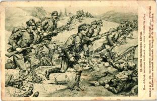 38. számú csataképes kártya; Honvéd roham orosz lövészárok ellen / WWI Hungarian military, attack against the Russians s: Basch Árpád (EB)