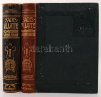 Sachs-Villate: Enzyklopädisches Franzözisch-Deutsches und Deutsch-Franzözisches Wörterbuch mit Angabe der Aussprache nach dem phonetischen System der Metode Toussaint-Langenscheidt. Berlin, 1905. G. Langenscheidt. Korabeli aranyozott félbőr kötésben / In half linen binding