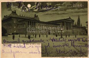 Vienna, Wien I. Parliament, Luna No. 1705. hold to light litho (EB)