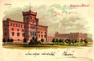 Vienna, Wien III. Arsenal, litho (wet damage)