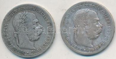 Ausztria 1894-1898. 1K Ag "Ferenc József" (2x) T:2-
Austria 1894-1898. 1 Corona Ag "...