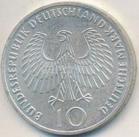 NSZK 1972F 10M Ag "Olimpia-München / Olimpiai Láng" T:2  FRG 1972F 10 Mark Ag "Olympic Games Munich / Olympic Flame" C:XF