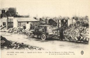 Sermaize-les-Bains, Bataille de la Marne / war-damaged street (taken from a postcard booklet)