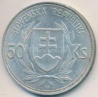 Szlovákia 1944. 50K Ag "Függetlenség 5. évfordulója" T:2,2- Slovakia 1944. 50 Korun Ag "5th Anniversary of Independence" C:VF