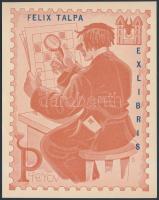 Felix talpa rejtvényfejtés témájú ex libris klisé 9x11,5 cm