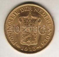 Hollandia 1913. 10G Au 6,729g T:2+