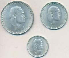 Egyiptom 1970. 25P Ag + 50P Ag + 1Ł Ag "Nasser" T:2
Egypt 1970. 25 Piastres Ag + 50 Piast...