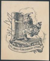 Gebhardt Tibor: Turchányi István ex librise klisé 7x8 cm
