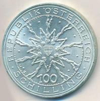 Ausztria 1978. 100Sch Ag "Dürnkruti csata" T:1- kis ph. Austria 1978. 100 Schilling Ag "Battle of Dürnkrut" C:AU small edge error