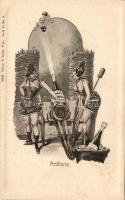 Artillerie, Verlag Schaar & Dathe, Trier / K.u.K. military, gently erotic art postcard