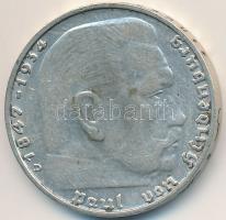 Német 3. Birodalom 1939D 2M Ag "Hindenburg" T:2 German Third Reich 1939D 2 Mark Ag "Hindenburg" C:XF