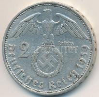 Német 3. Birodalom 1939D 2M Ag "Hindenburg" T:2
German Third Reich 1939D 2 Mark Ag "...