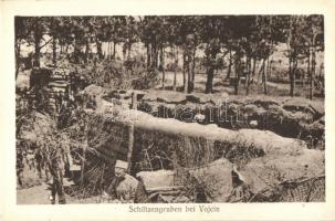 I. világháborús árok, Schützengraben bei Vojcin, Aufnahme von Oberoffizial Niedermaier / WWI ditch