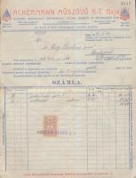 cca 1930-1940 A Nagykovácsy Üzletház fejléces levélpapírja és az Ackermann Műszövő RT.(Baja) fejléce...