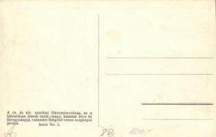 Belgrade, Beograd; Cölöphíd a Száván. A cs. és kir. szerbiai főkormányzóság a háborúban eselett oszt...