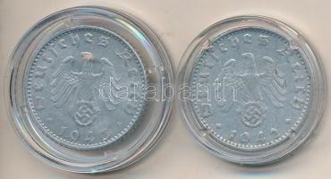 Német 3. Birodalom 1942E-1943G 50pf Al (2x) T:2,2-
German Third Reich 1942E-1943G 50 Pfennig Al (2x...